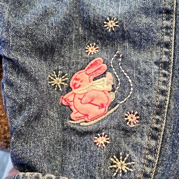OshKosh Baby fleece lined embroidered denim overalls - Picture 5 of 7